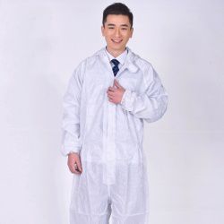 優質藍色白色條紋防靜電服 可定做